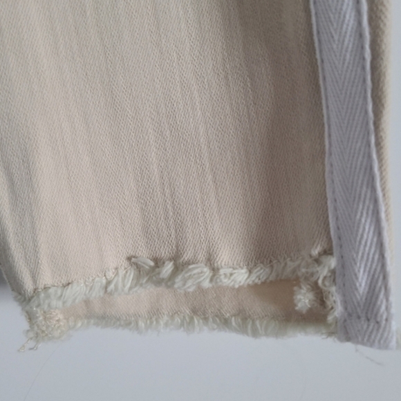 DL1961 Florence Cropped Canvas-Trimmed Jeans, Size 29, Ecru, NWT - Picture 6 of 10